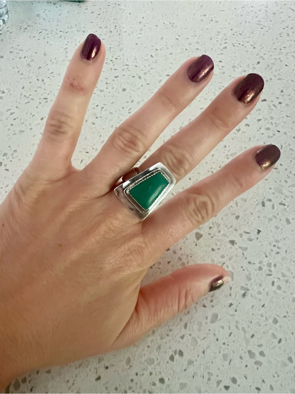 Vintage Mexican Turquoise Silver Statement Ring - Women Jewelry